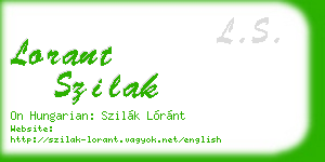 lorant szilak business card